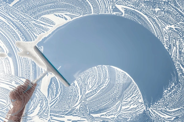 Professional cleaning sparkling windows